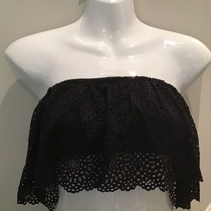 Bandeau Tube Sun Top  Medium Black  NWT